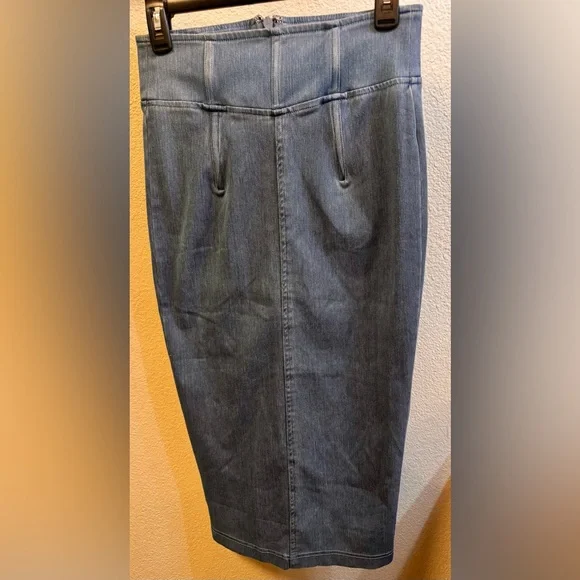 Gray Straight Jeans skirt with pencil midi Fit - Picture 1 of 4